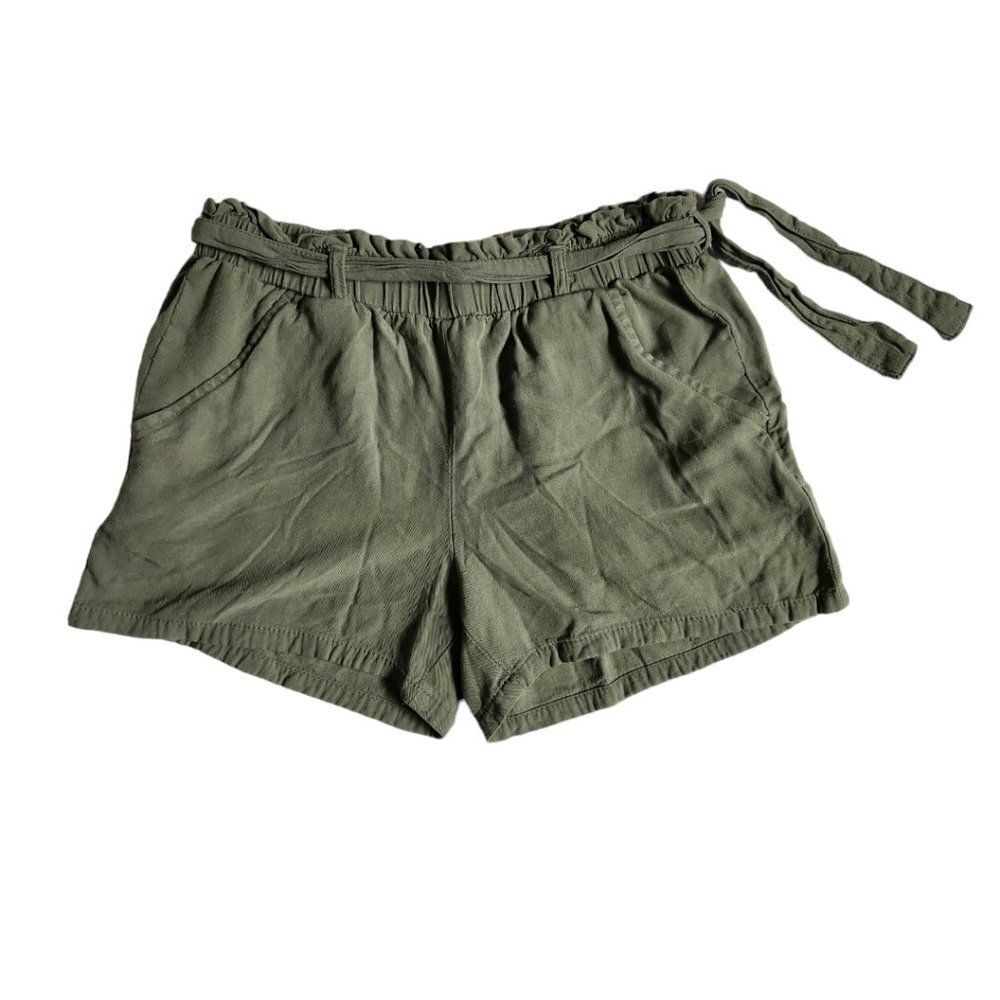 Old Navy olive green pull on belted shorts sz XL (14)